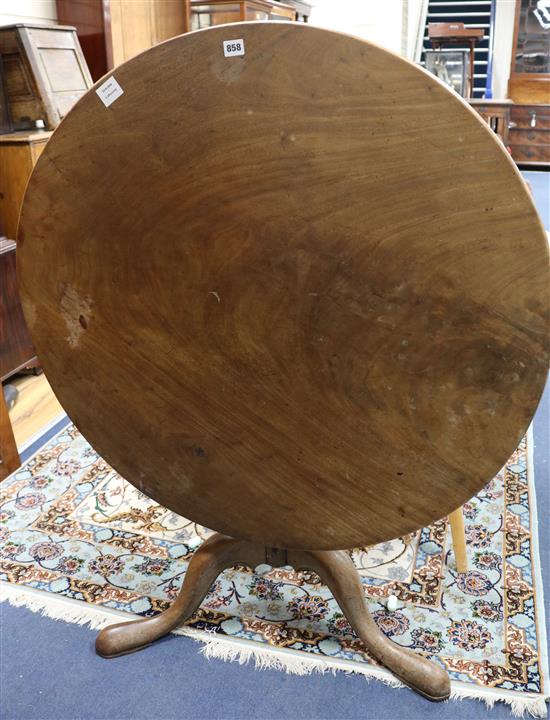 A George III mahogany tripod tea table, W.95cm